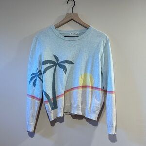 Marine Layer Finn Intarsia Sunset Palm 100% Cotton Sweater Size Small